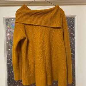 Anthropologie Mustard Gold Knit Sweater
